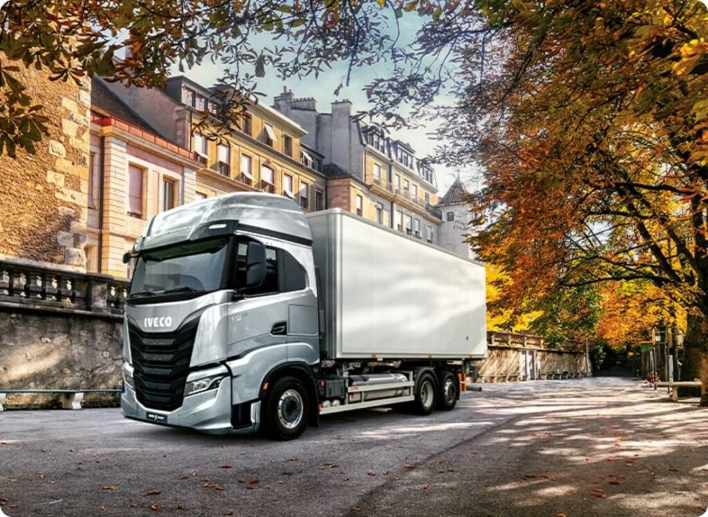 IVECO Natural Gas Truck Through a town